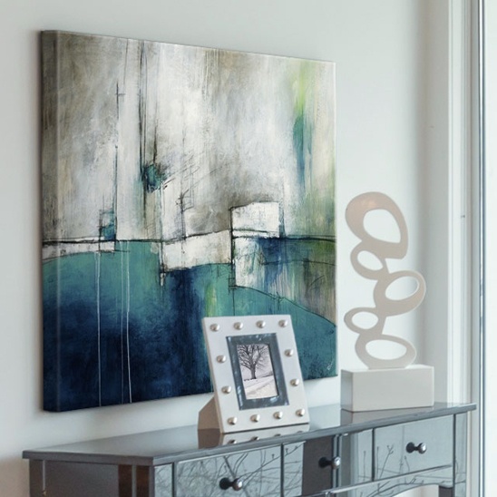 A Soothing Bedroom with Abstract Art