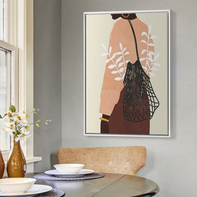 Contemporary Portrait Art for Traditional Dining Room Décor