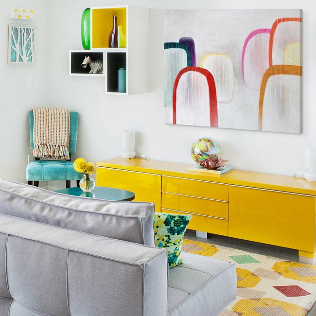 Contemporary Art with Bright Mid-Century Décor