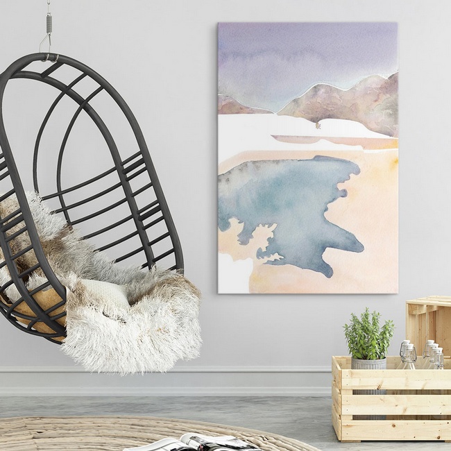 Two-Tone Landscape Art for a Boho Living Room