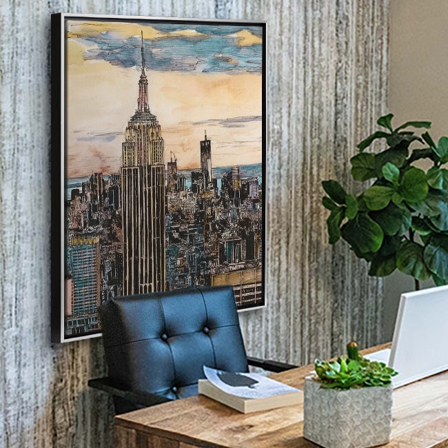 Modern Office Décor with Contemporary City Art