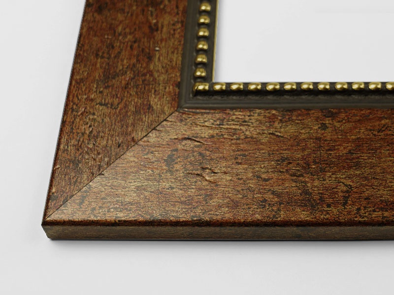 Close-up view of the corner of an art print with a frame