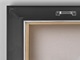 image thumbnail of Back of a canvas with floating frame showing included mounting hardware