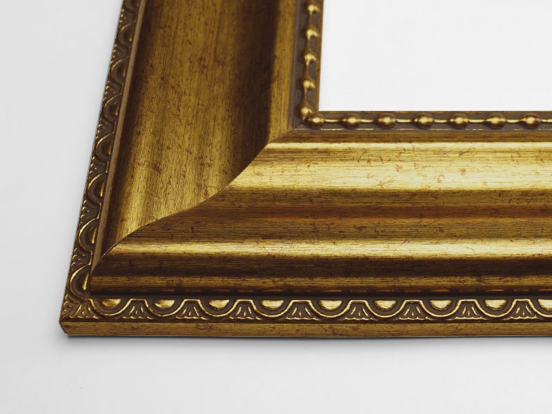 Close-up view of the corner of an art print with a frame