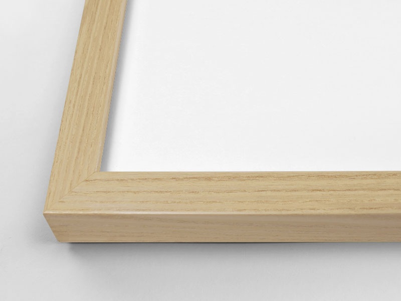 Close-up view of the corner of an art print with a frame