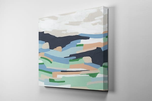 Abstract canvas art print hanging on a wall