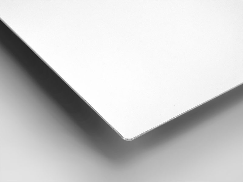 Close-up view of the corner of a metal print