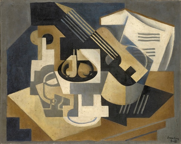 Guitar And Fruit Bowl On A Table, 1918
