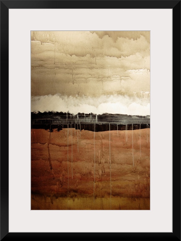 Dawn, Abstract Painting In Brown And White (Acrylic Painting).