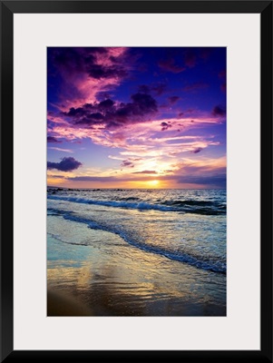 Hawaii, Maui, Wailea, Sunset At Mokapu Beach