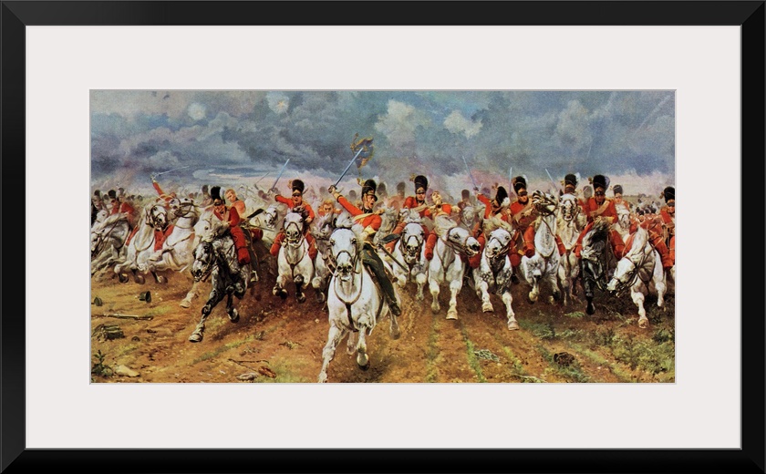 Scotland Forever. The Royal Scots Greys Charge At Waterloo. Painting By Lady Elizabeth Butler. From The World's Greatest P...