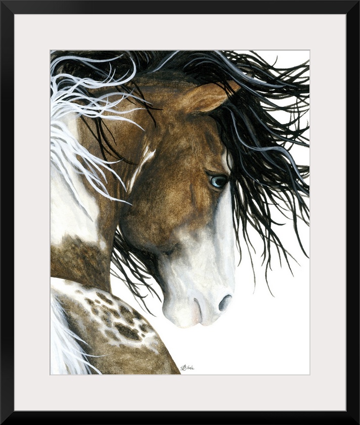 Majestic Series of Native American inspired horse paintings of a mustang.