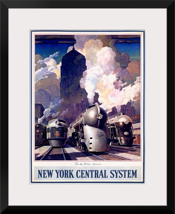 New York Central Train System Vintage Advertising Poster