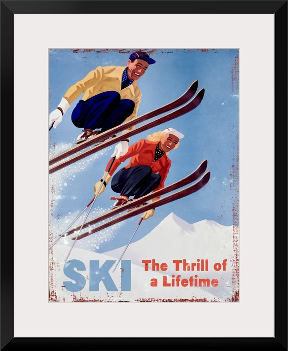 Ski The Thrill of a Lifetime Vintage Advertising Poster