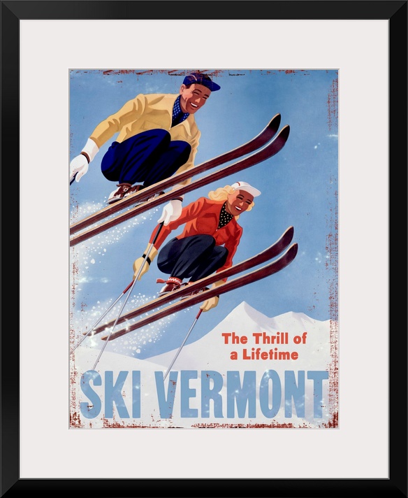 Ski Vermont Vintage Advertising Poster