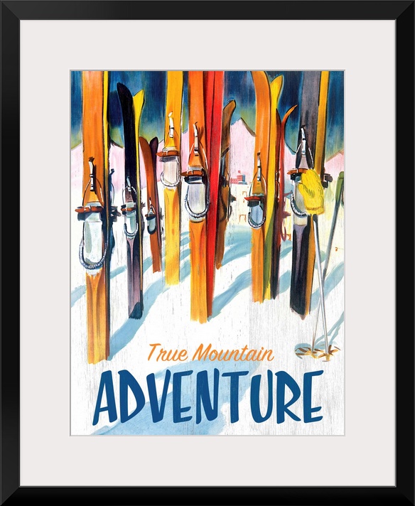 True Mountain Adventure Vintage Advertising Poster