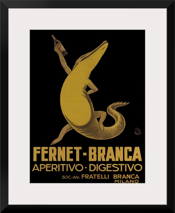 Vintage advertisement artwork for Fernet Branca.