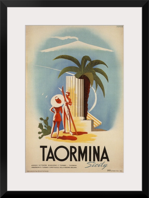 Taormina, Sicily - Vintage Travel Advertisement