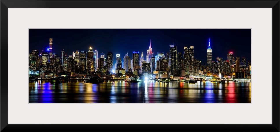 Manhattan Panoramic View At Night