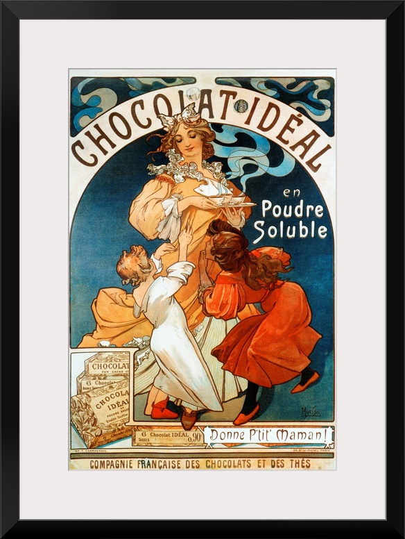 Advertising poster by Alphonse Mucha (1860-1939) for chocolate "Chocolate Ideal" 1897.