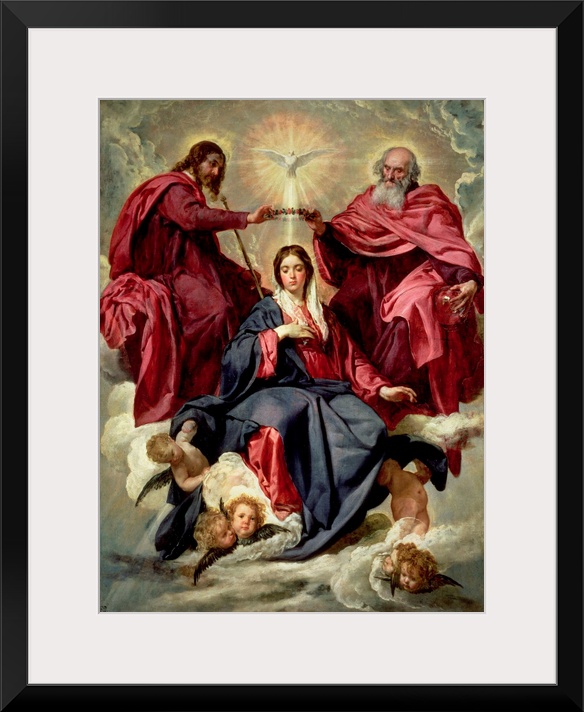 XIR61813 Coronation of the Virgin, c.1641-42 (oil on canvas)  by Velazquez, Diego Rodriguez de Silva y (1599-1660); 176x12...