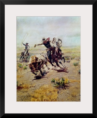 Cowboy Roping a Steer