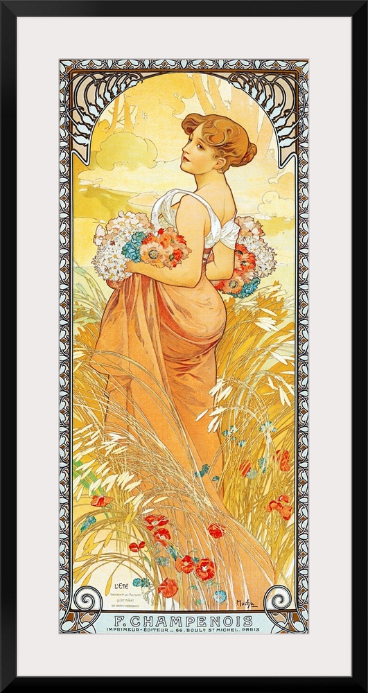 Four Seasons: Summer, 1900 (originally colour litho on silk) by Mucha, Alphonse Marie (1860-1939)