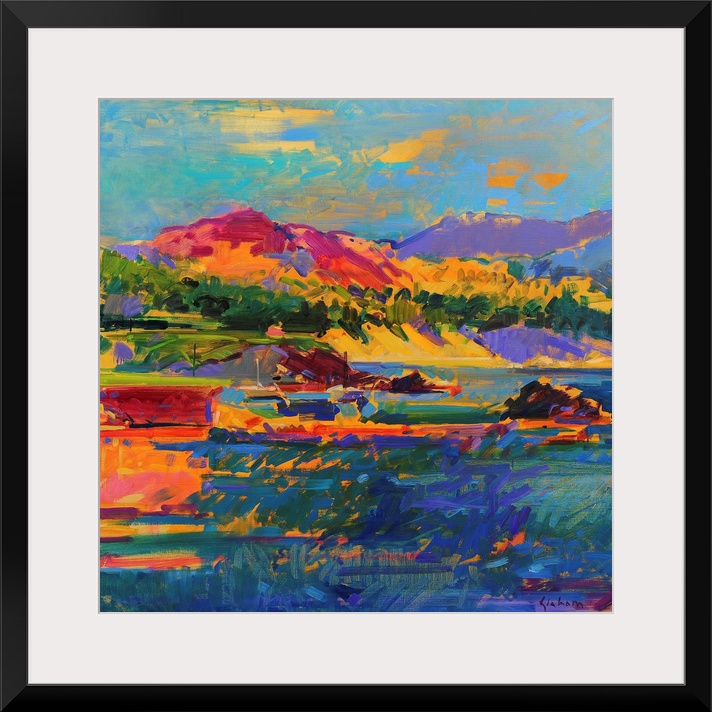 Pebble Beach towards Carmel (originally oil on canvas) by Graham, Peter