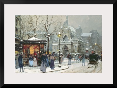 Snow Scene in Paris