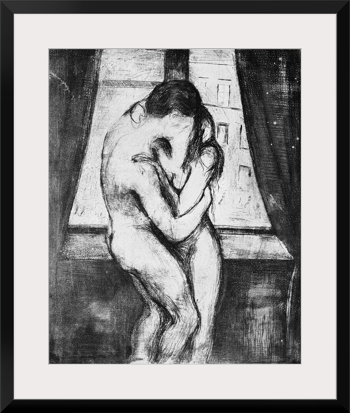 The Kiss, 1895, by Edvard Munch (1863-1944), originally etching, drypoint, aquatint, Norway, 20th century