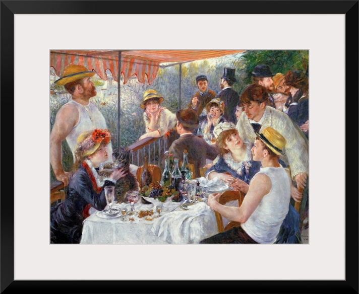 Huge classic canvas art showcases a group of sophisticated people wearing a variety of hats, suits and dresses while they ...