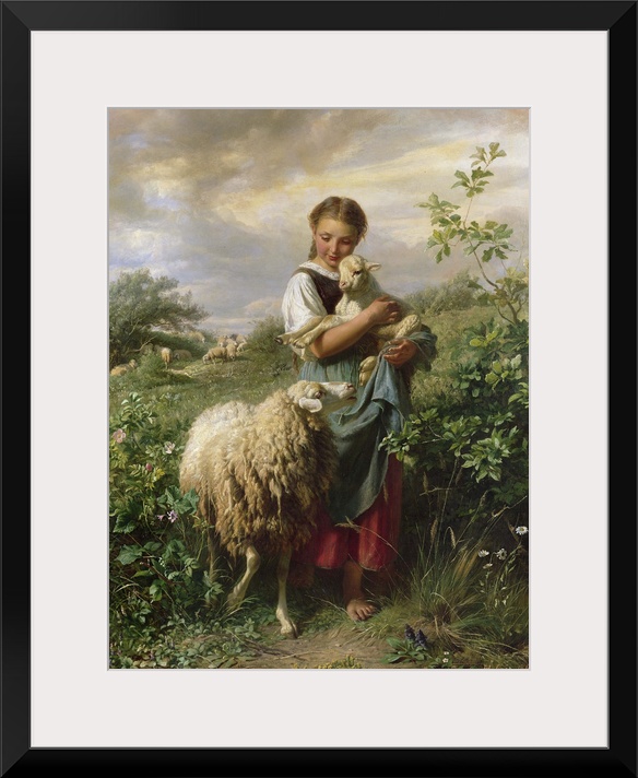 CH35082 The Shepherdess, 1866 by Hofner, Johann Baptist (1832-1913); Private Collection; Photo .... Christie's Images; Ger...