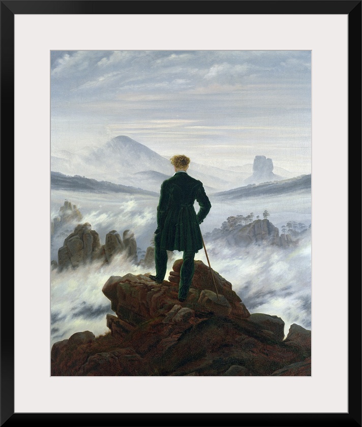 The Wanderer above the Sea of Fog, 1818 (originally oil on canvas) by Friedrich, Caspar David (1774-1840).