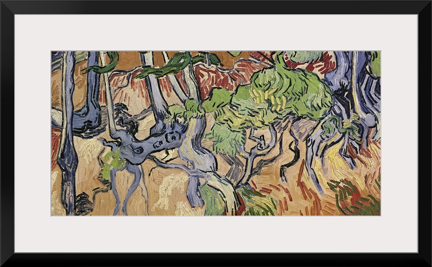 Painting by Vincent Van Gogh or tree roots in the ground.