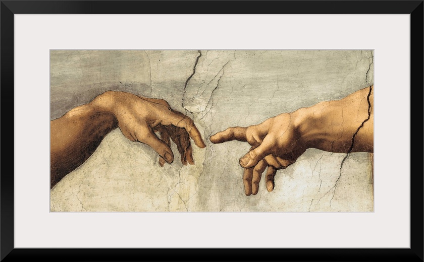 Creazione di Adamo, particol by Michelangelo.