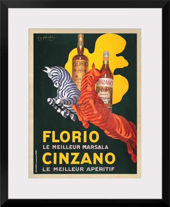 Vintage advertisement of french wine and spirit company, Florio e Cinzano, 1930.