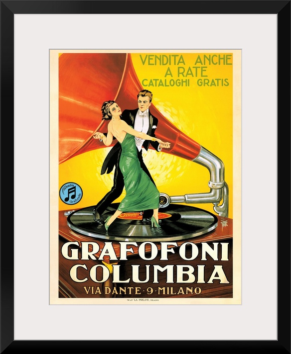 Vintage advertisement of Grafofoni Columbia, 1920 ca