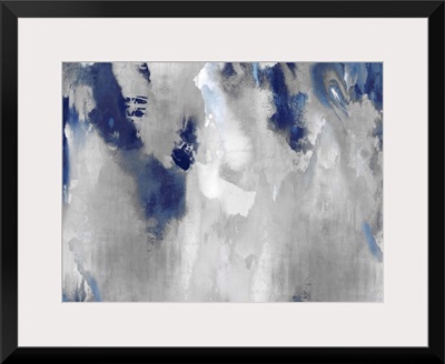 Abstract Silver Stains Indigo