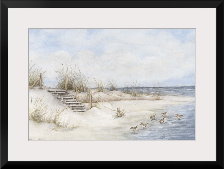 The serenity and beauty of the ocean is capture in this seashore scene.
