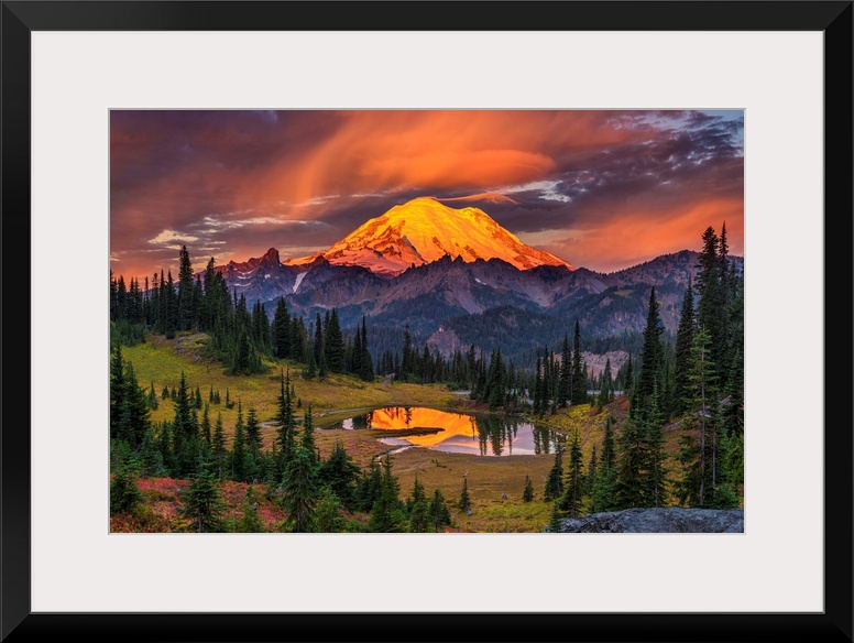 USA, Washington, Mt. Rainier National Park. Mt. Rainier at sunrise.
