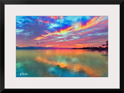 Pink Sunset Sea-Beautiful Sunrise-Cloud Streaks