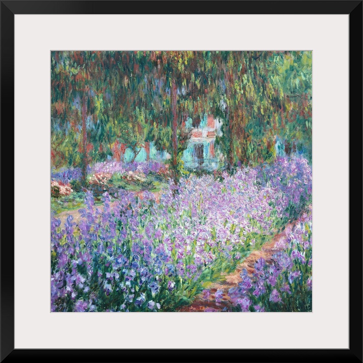 MONET, Claude (1840-1926). The Artist's Garden at Giverny (Le jardin de l'artiste  Giverny). 1900. Right detail. Impressio...
