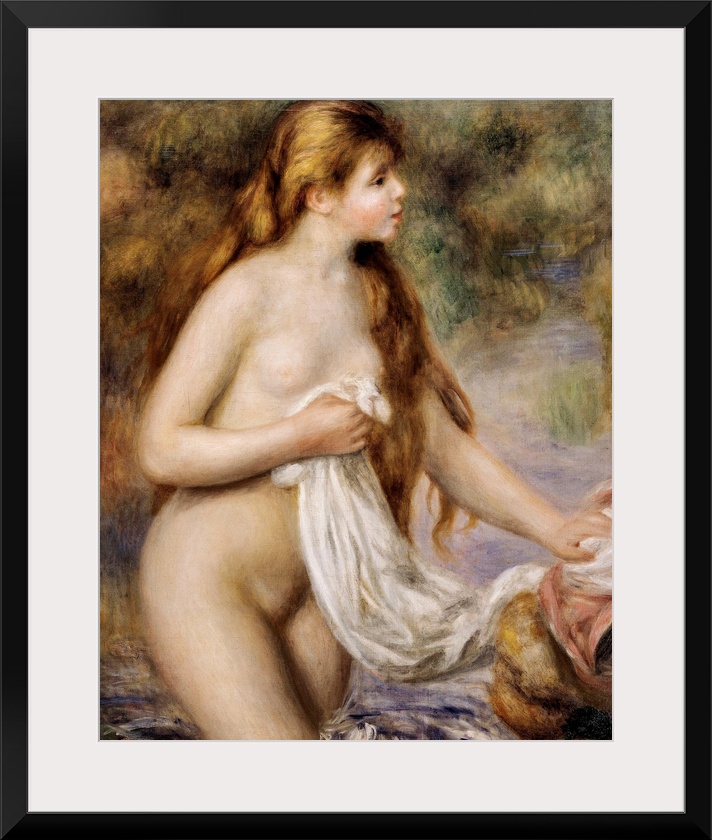 RENOIR, Pierre-Auguste (1841-1919). Bather with long hair. ca. 1895. Impressionism. Oil on canvas. FRANCE. Paris. Orangeri...