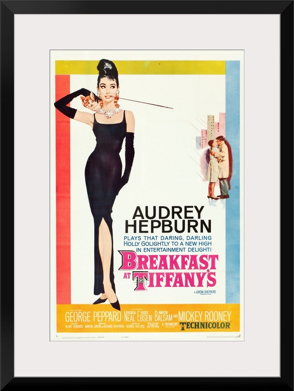 BREAKFAST AT TIFFANY'S, poster, Audrey Hepburn, George Peppard, 1961.