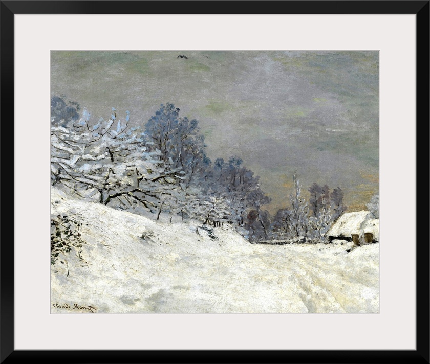 Claude Monet (1840-1926), French School. Near Honfleur, snow. 1867. Oil on canvas