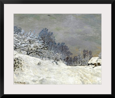 Near Honfleur-Snow, 1867, By French impressionist Claude Monet