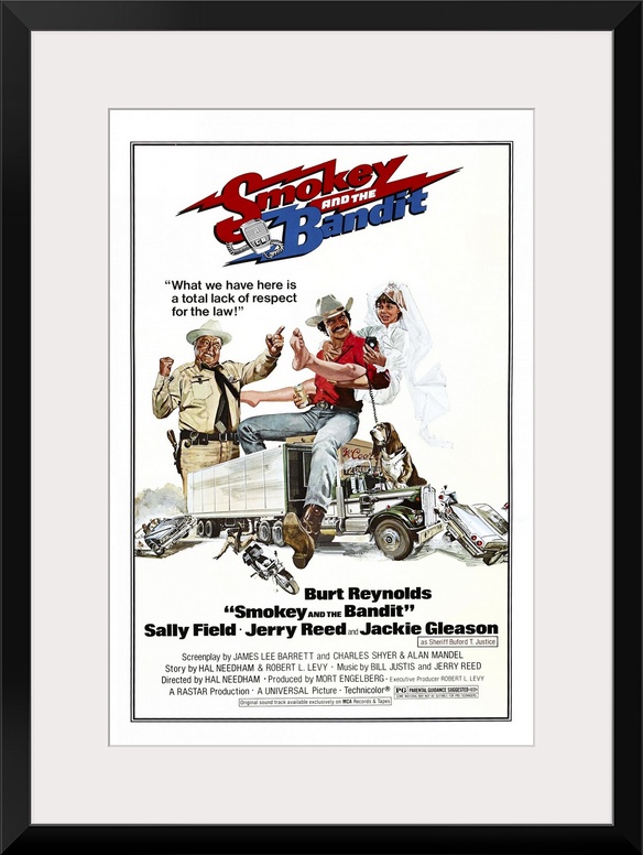 Smokey And The Bandit, From Left: Jackie Gleason, Burt Reynolds, Sally Field, 1977.