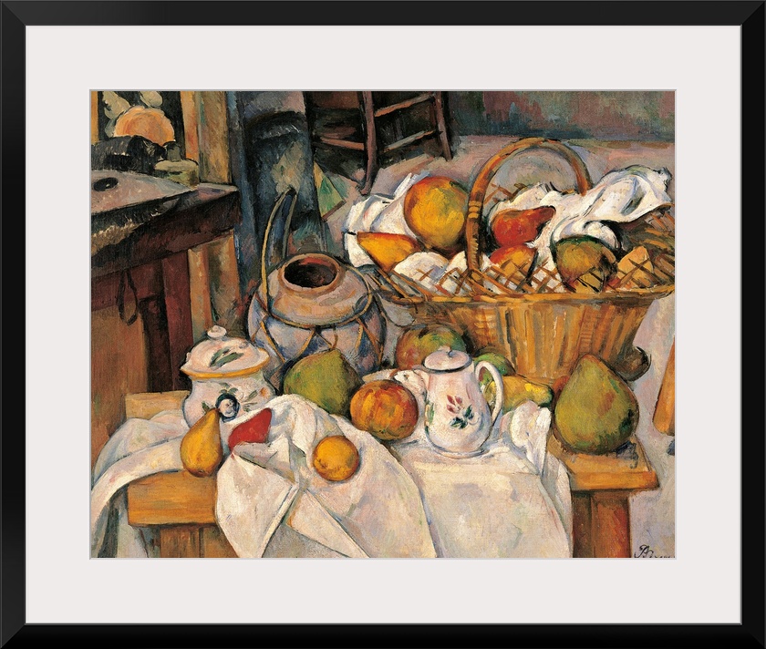 Still life in the Basket or the Kitchen Table, by Paul Czanne, 1888 - 1890, 19th Century, oil on canvas, cm 65 x 81 - Fran...