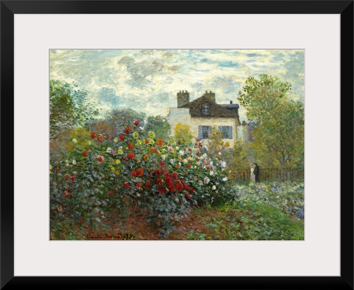 The Artist's Garden in Argenteuil, by Claude Monet, 1873, French impressionist painting, oil on canvas. This painting's al...