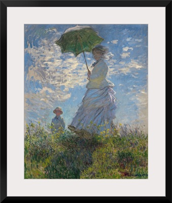 Woman with a Parasol-Madame Monet and Her Son, by Claude Monet, 1875